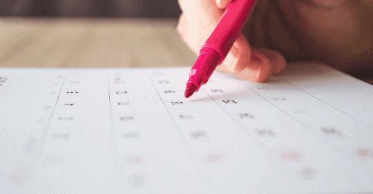 hand writing on calendar